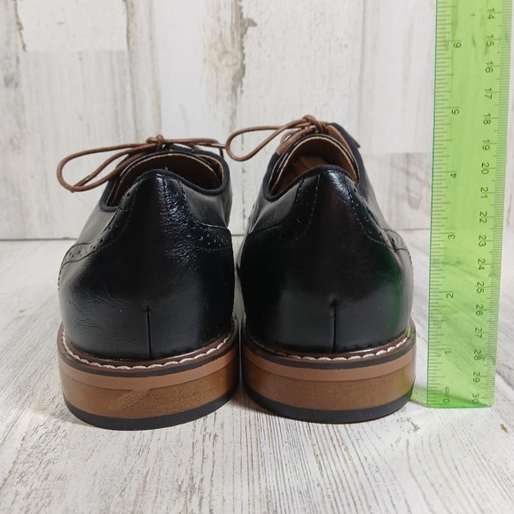 Steve Madden Black Leather Cap Toe Derby Dress Shoes Perforated Detail main image 11